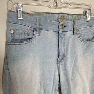 7 for all mankind light wash skinny jeans